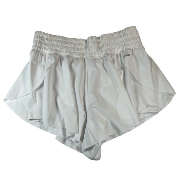 Women's EXTRA LARGE XL Prince White Tennis SHORTS UPF 50+ Wicking NWT - Picture 1 of 3